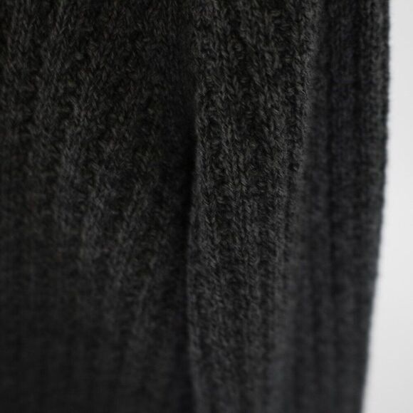 Eddie Bauer Large Gray Cotton Cable Knit Sweater Button 1/4 Zip Pullover - Picture 3 of 12